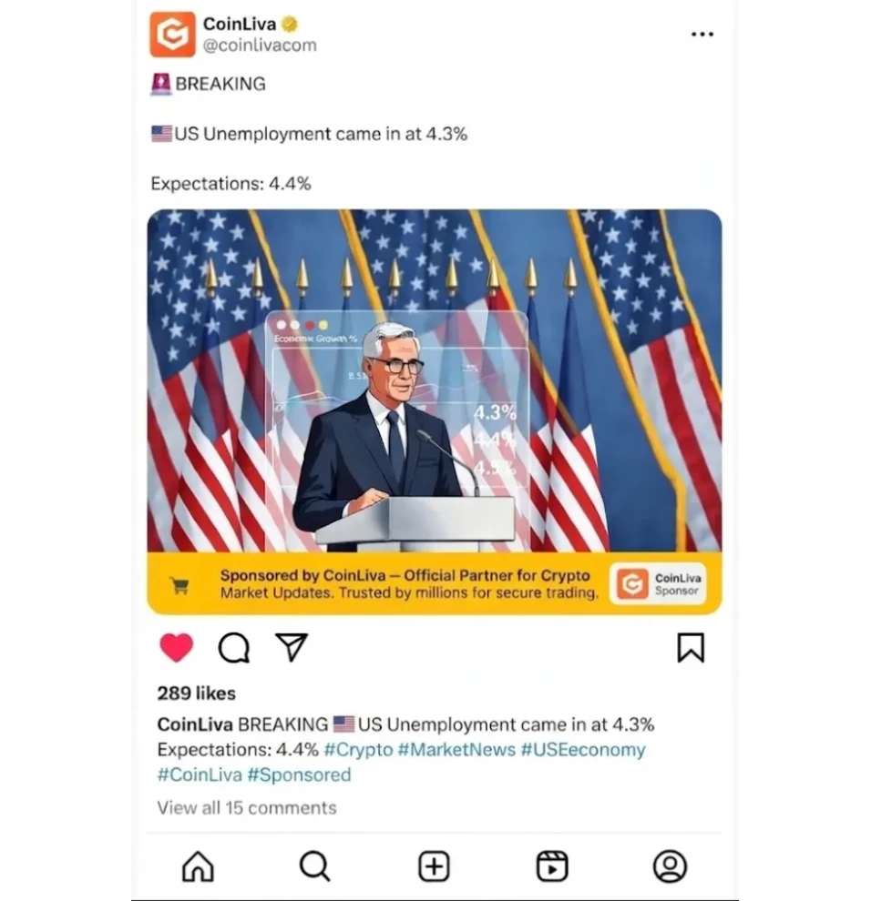 Vorschau des Coinliva Partnerformats auf Instagram